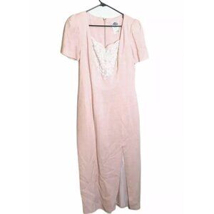 Lang Originals 10 Sheath Dress Queen Anne Beaded Embroidered Womens